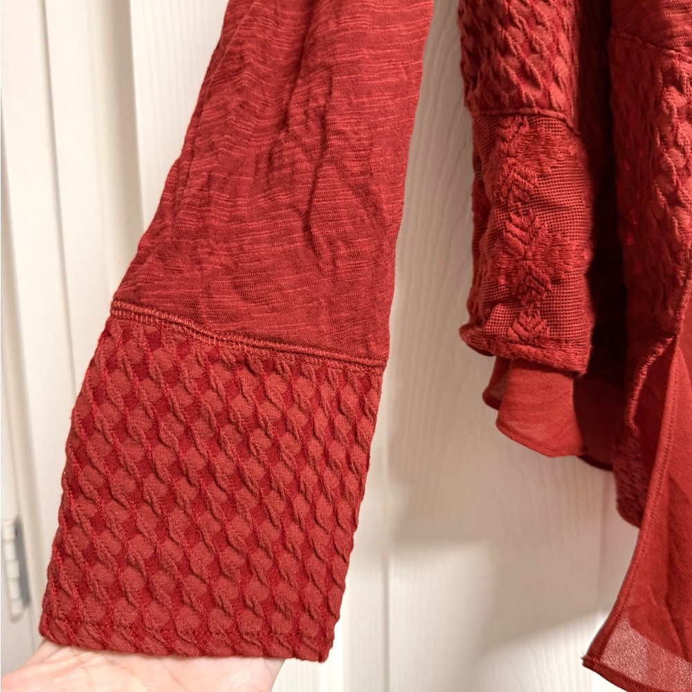 Meadow Rue Textured Rust Cardigan - Picture 4 of 10